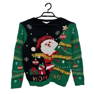 NOBO No Boundaries women's Christmas ugly sweater long sleeve size L (11-13)